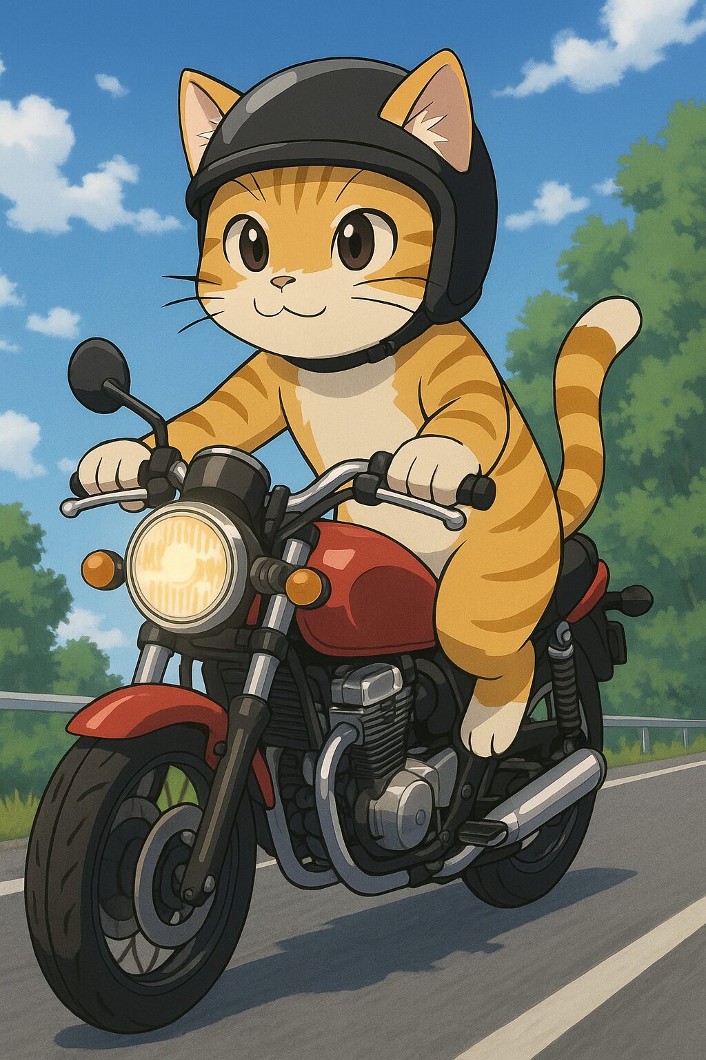 バイクに乗る猫